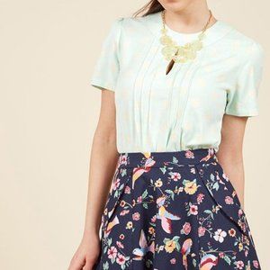 ModCloth Mint Daisies Yard Work & Dedication Top